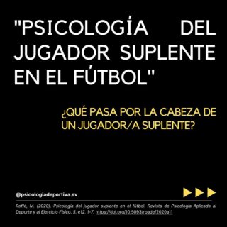 💭La suplencia en el fútbol: un desafío psicológico⚽

La suplencia puede ser un desafío psicológico, pero también una oportunidad de crecimiento. 
Con esfuerzo, comunicación y apoyo de la entrenadora, es posible transformarla en una situación de aprendizaje y superación. 💪

 ¿Cómo puedo ayudar a mis jugadoras? 🤝
